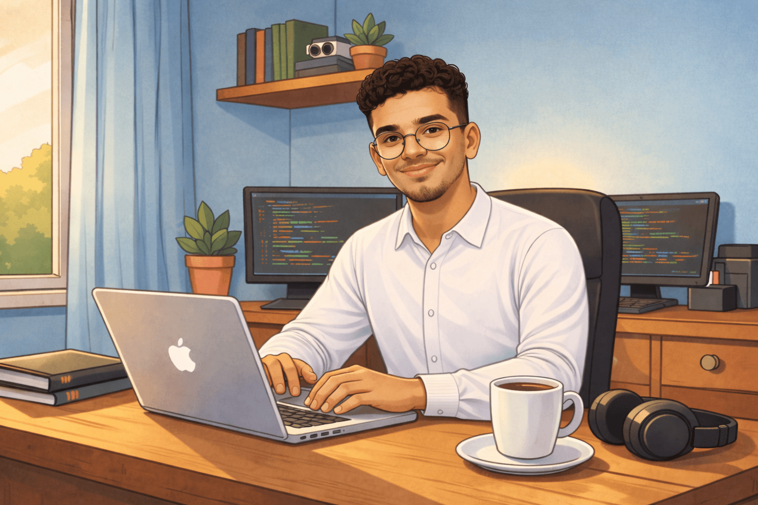 Software Engineer working at desk